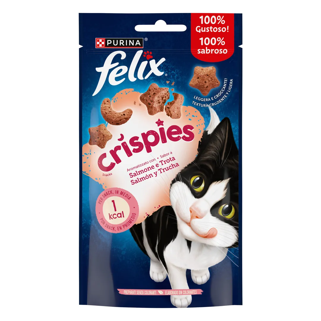 Snack para Gato Crispies Salmão e Truta