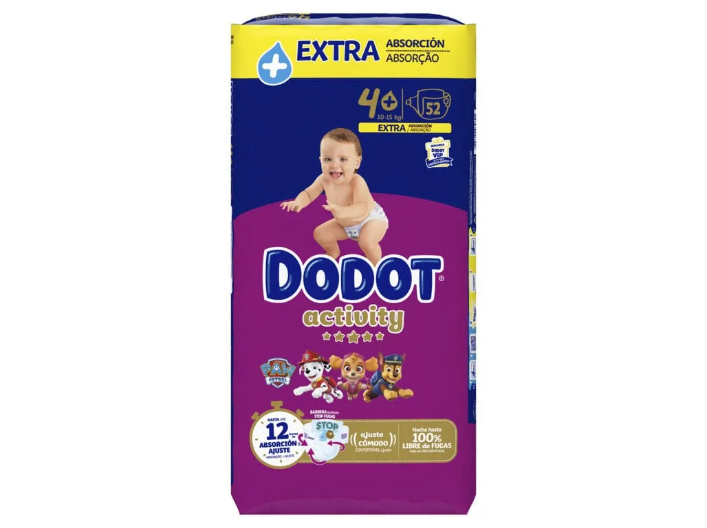 Fraldas Dodot Activity extra t4 10-15 kg 52 un