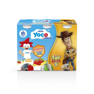 Iogurte Líquido Infantil Morango e Banana Pack 6 Yoco