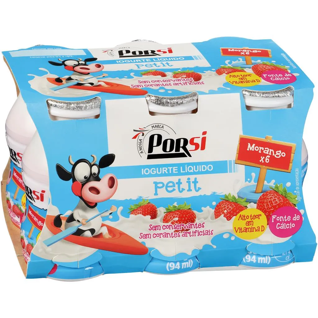 Iogurte Líquido Infantil Morango 6x100g