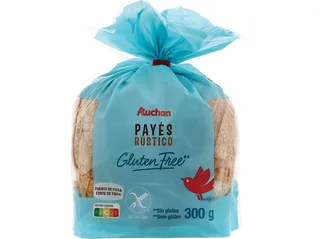 Pão Auchan rústico sem glúten 300 g