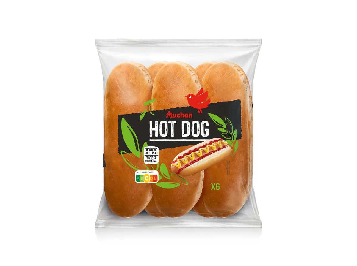 Pão hot dog Auchan 6 un 330 g