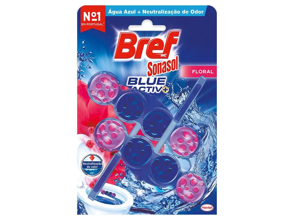 Bloco BREF sonasol sanitário blue active floral 2 x 50 g