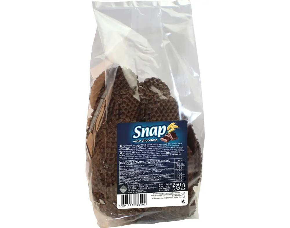 Bolacha Snapy waffer chocolate 250 g
