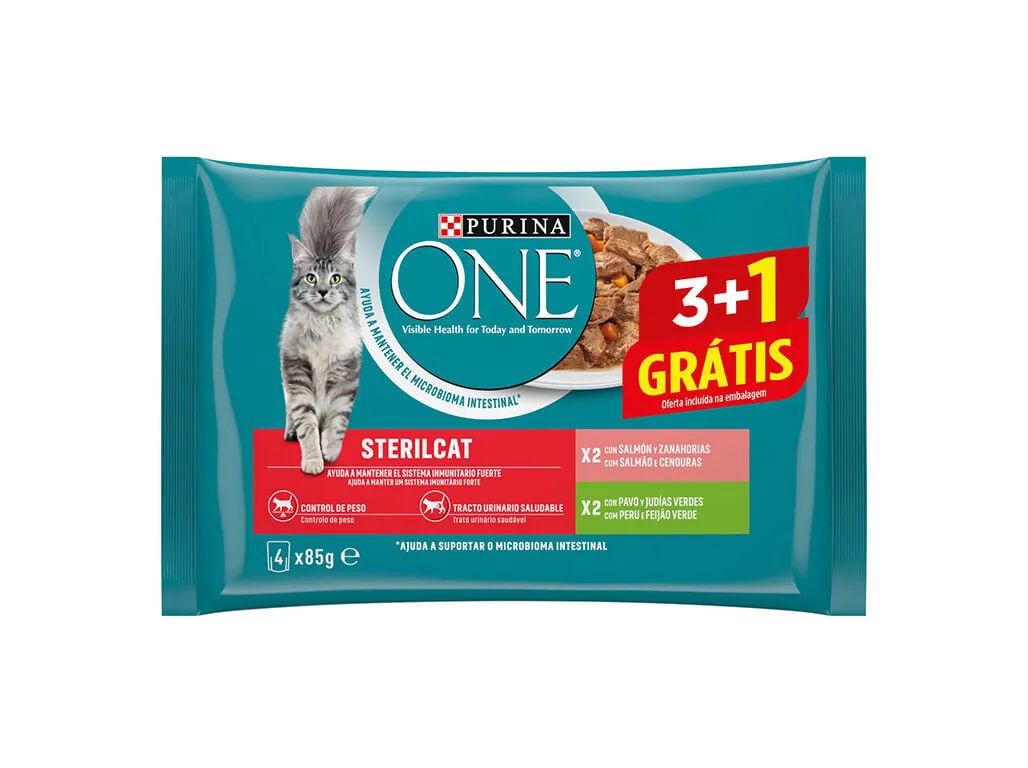 Comida húmida para gato Purina ONE esterilizado 85 g 3+1