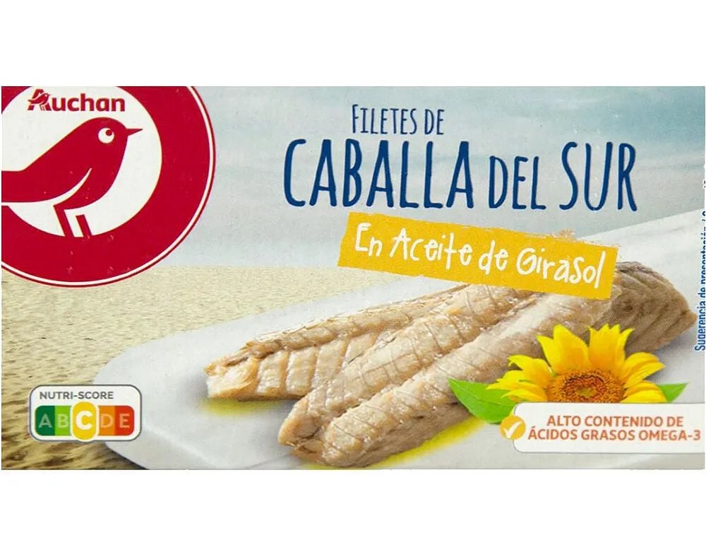 Filete cavala Auchan em óleo de girassol 90(65)g