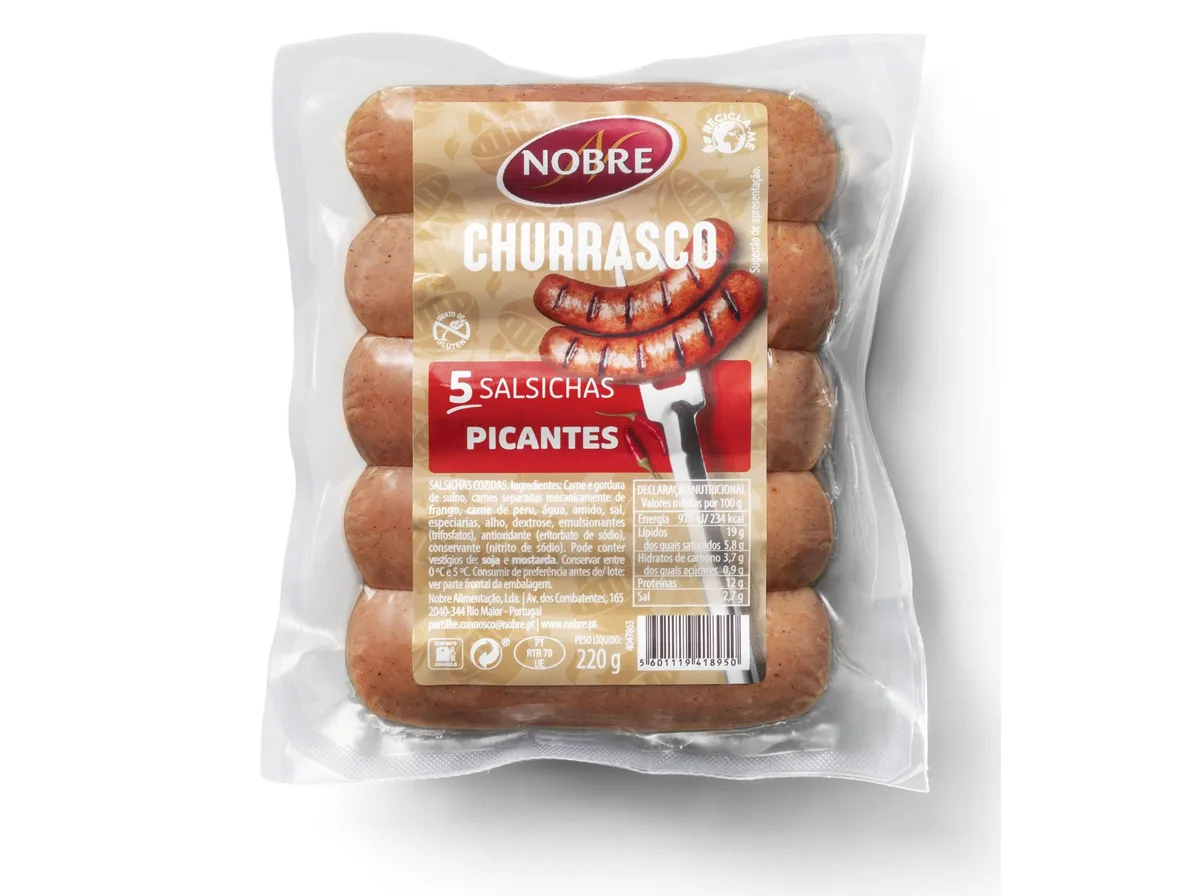 Salsichas churrasco Nobre picante 220 g