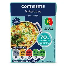 Natas para Culinária Leve Continente