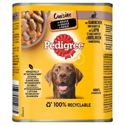 Pedigree Classic 12 x 800 g Coelho e cenouras em molho