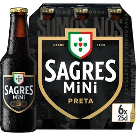 Cerveja com Álcool Preta Sagres Mini