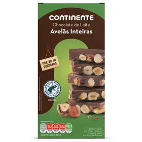 Tablete de Chocolate de Leite com Avelãs Continente