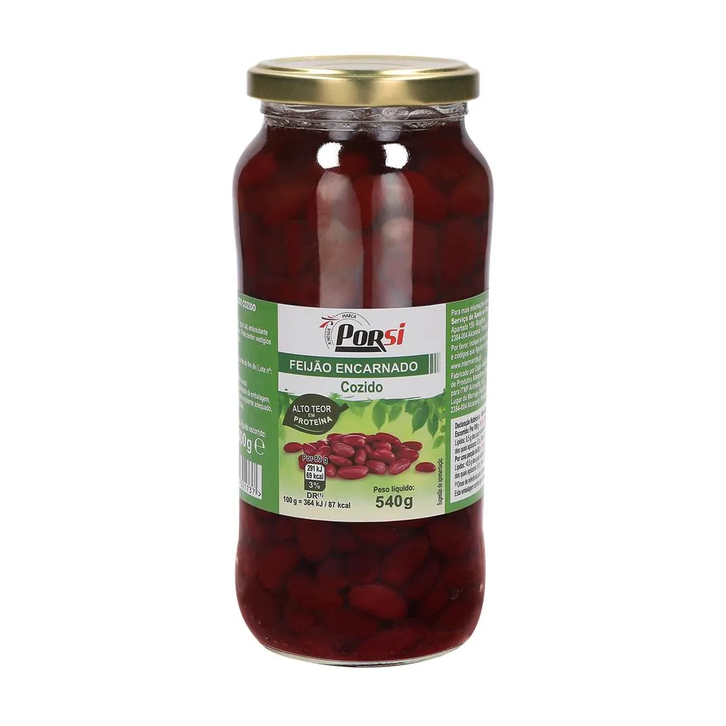 Feijao Encarnado Cozido Frasco 540g
