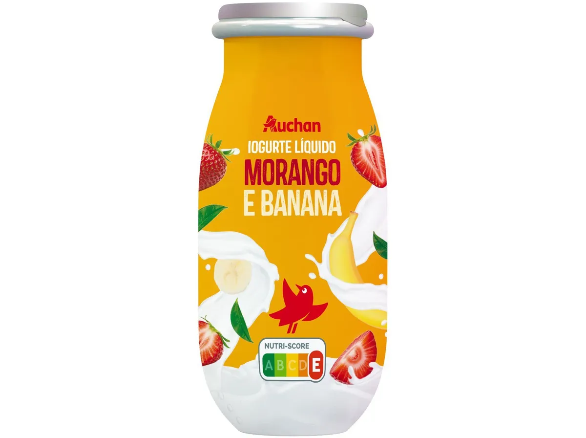 Iogurte líquido Auchan morango e banana 100 g