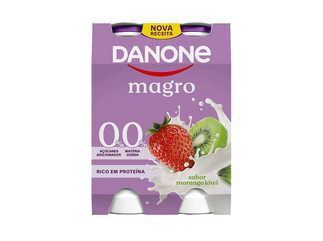 Iogurte magro líquido Danone morango kiwi 4 x 155 g
