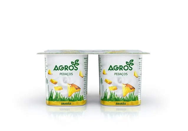 Iogurte Agros pedaços ananás 4x120 g