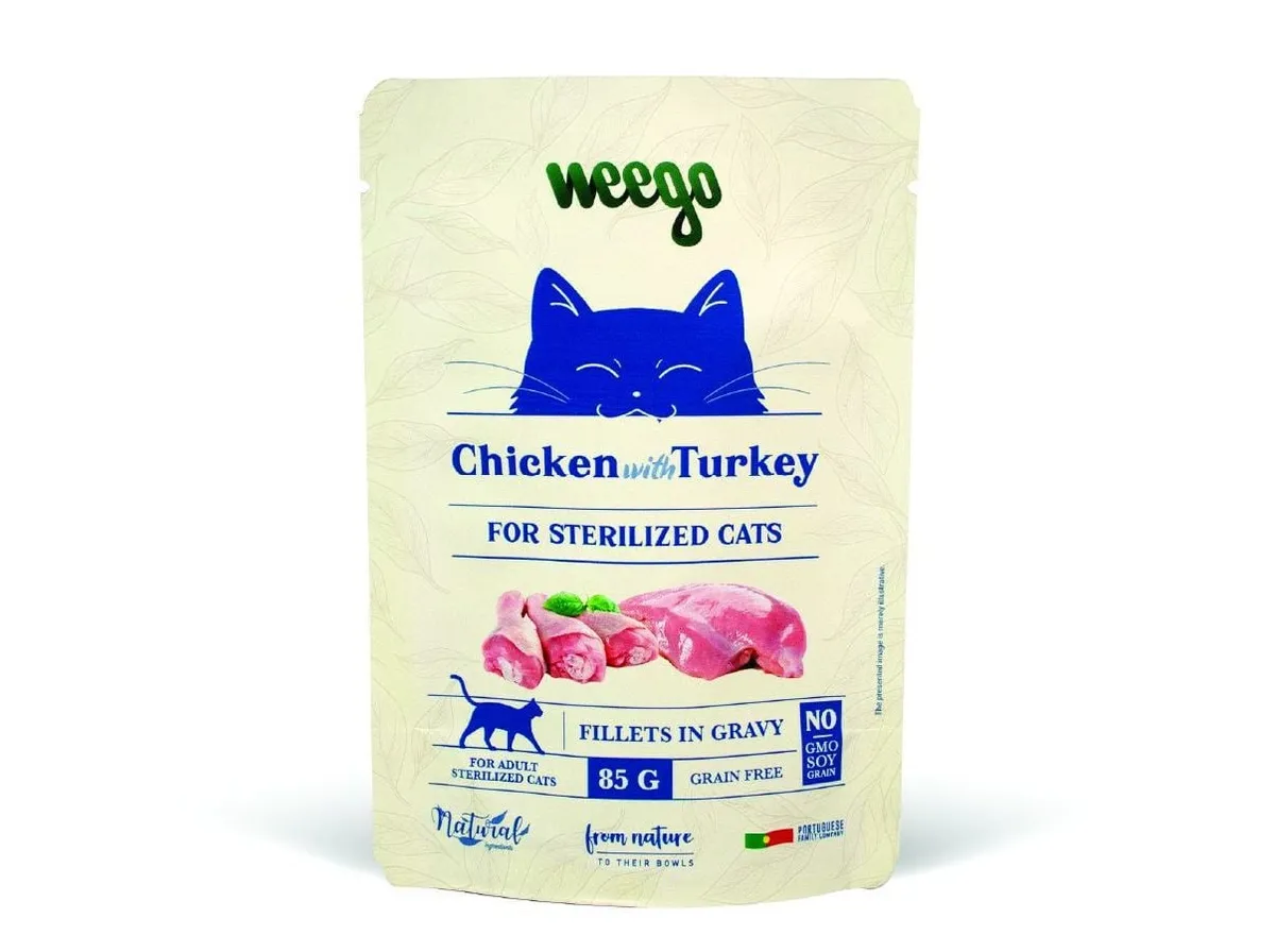 Comida húmida para gato Weego frango / peru 85 g