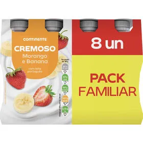 Iogurte Líquido Cremoso Morango e Banana Continente