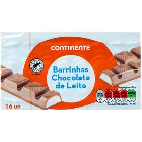 Barrinhas de Chocolate de Leite Continente