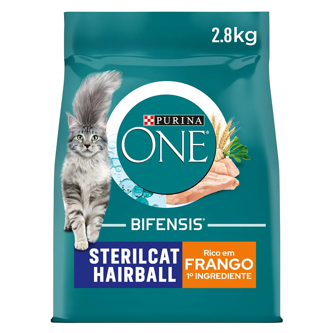 Comida Seca para Gato Esterilizado Bolas de Pêlo com Frango