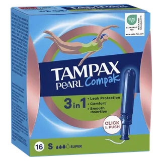 Tampão com Aplicador Pearl Compak Super Tampax