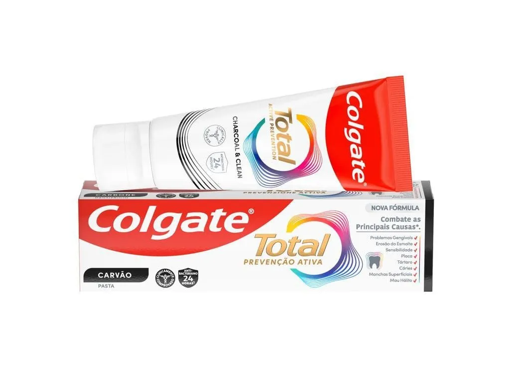Pasta de dentes proteção total carvão Colgate 75 ml