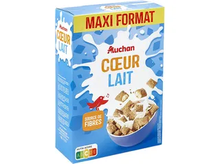 Cereais Auchan recheados com leite 650 g