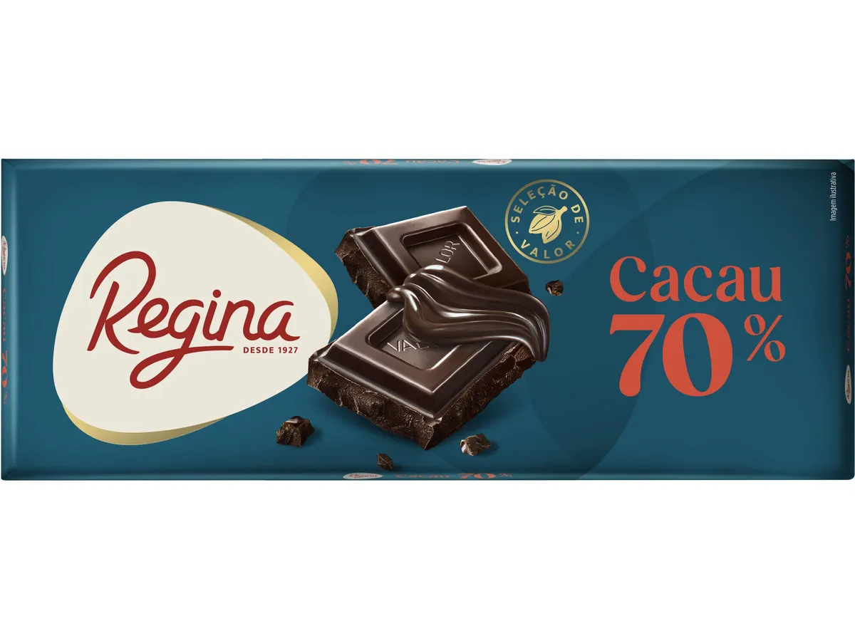 Tablete choc. negro Regina 70% cacau 200 g
