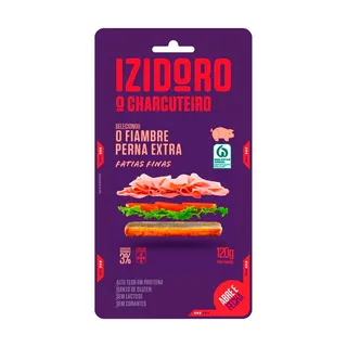 Fiambre perna extra fatias finas, 120g Izidoro