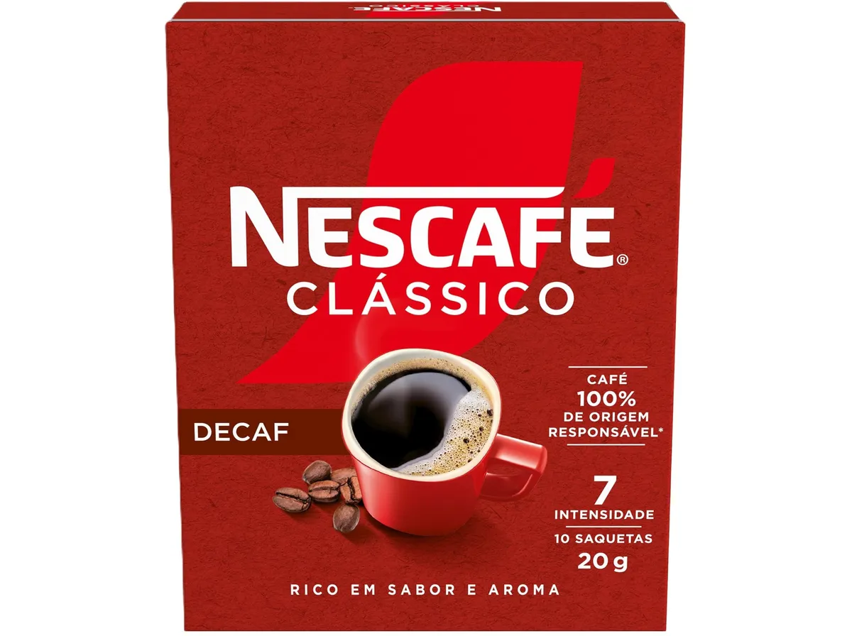 Café Nescafé solúvel sem cafeina 10 x 2 g