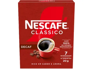 Café Nescafé solúvel sem cafeina 10 x 2 g