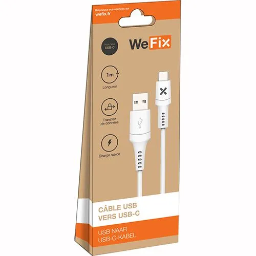 Cabo USB-C WeFix de 1 M - Branco