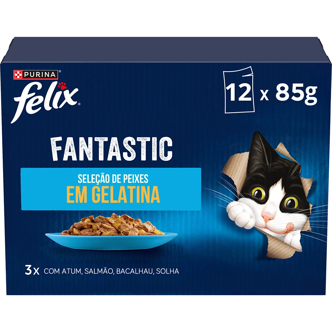 Comida Húmida para Gato Fantastic Peixe em Gelatina