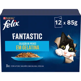 Comida Húmida para Gato Fantastic Peixe em Gelatina Purina Felix