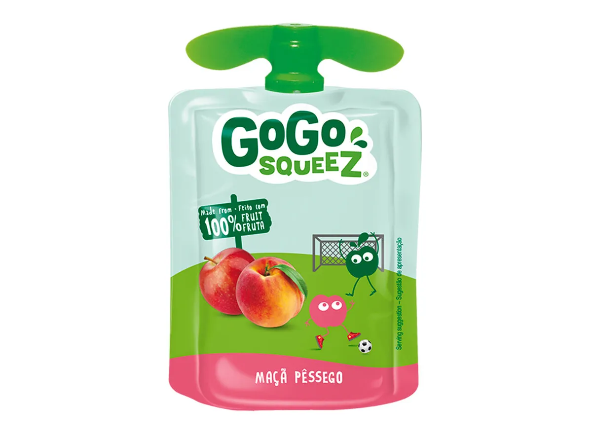 Saqueta fruta GO GO Squeez maçã e pessego 90 g
