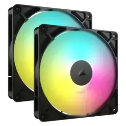 Ventoinha 140mm Corsair 1700RPM RS140 ARGB 4 Pinos PWM Preta (Dual Pack)