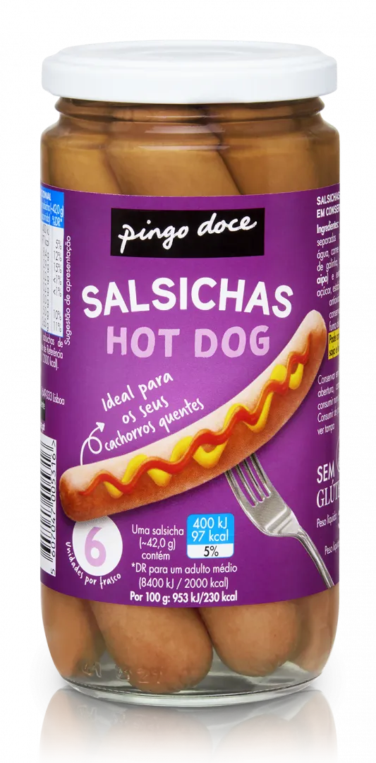 Salsichas Hot Dog em Frasco