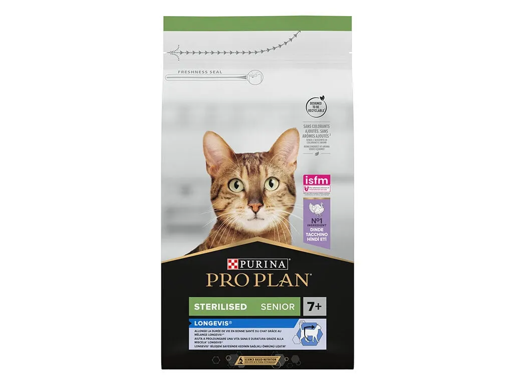 Ração para gato PRO PLAN esterilizado +7 com perú 1,5 kg