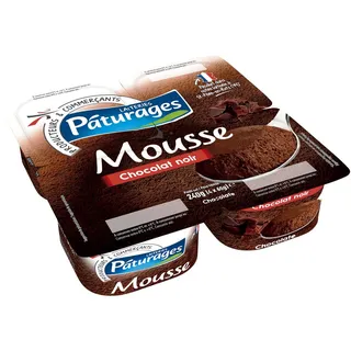 Mousse de Chocolate Preto 4x60g Páturages