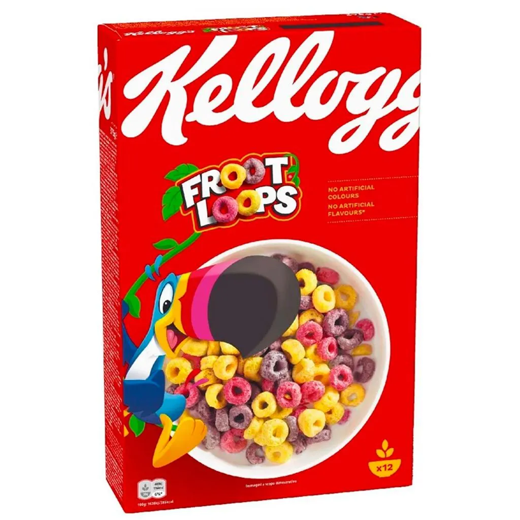 Cereais froot loops, embalagem de 375g