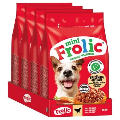 Frolic Mini com aves 6 kg (4 x 1,5 kg)