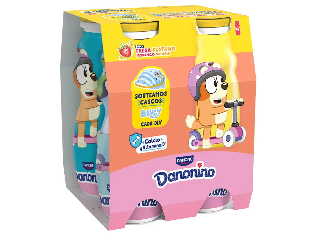 Iogurte infantil Danonino p/beber morango banana 4 x 100 g