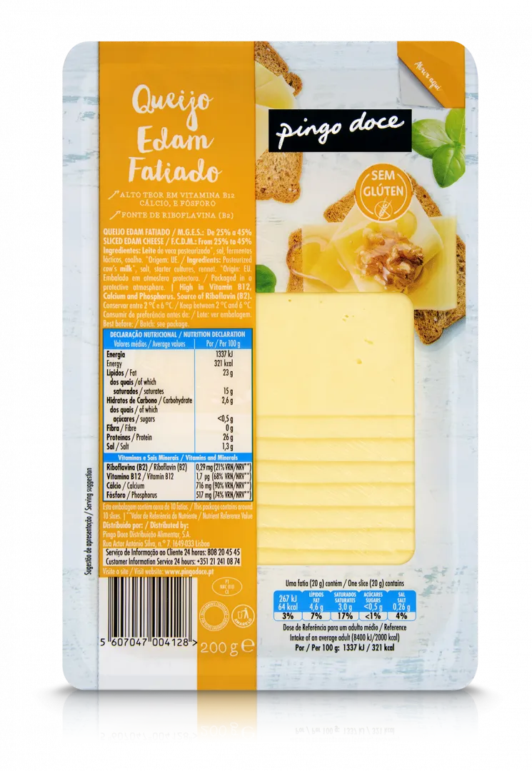 Queijo Edam Fatiado
