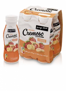 Iogurte Líquido Cremoso Morango e Banana Pack 4 Pingo Doce