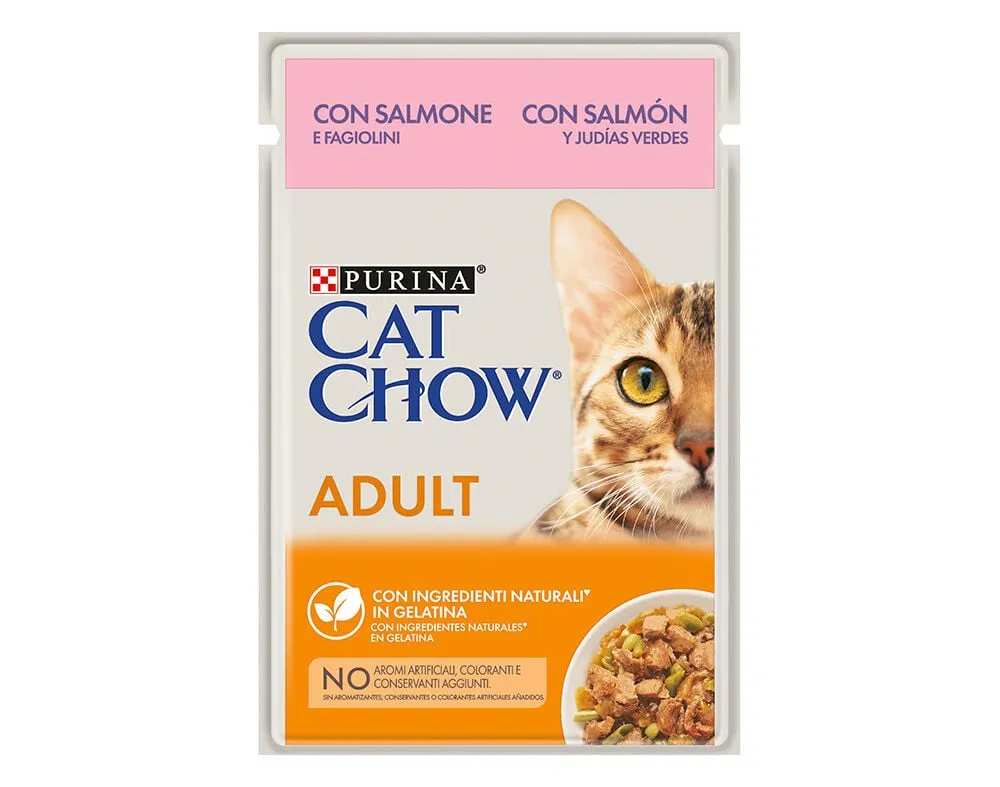Comida húmida para gato CAT CHOW com salmão e atum 0,85 g