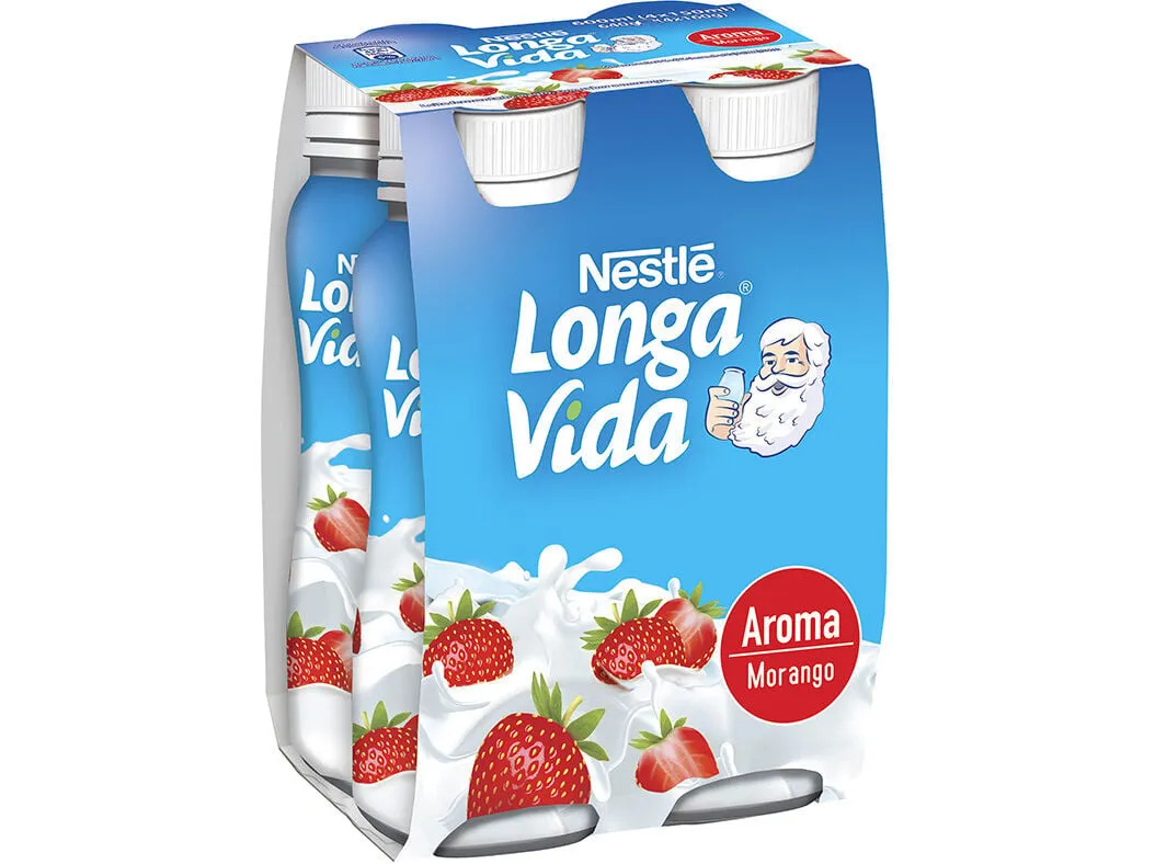 Iogurte Longa VIDA líquido morango 4 x 160 g