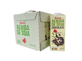 Bebida soja Auchan chocolate 6 x 1 L