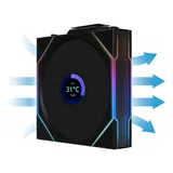 Ventoinha Lian Li UNI FAN TL120 LCD Wireless RGB PWM Preto 120mm (Pack 3)