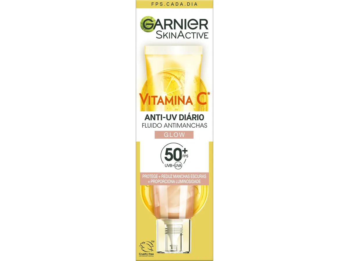 Fluido anti-manchas Garnier glow com cor fp50+ 40 ml