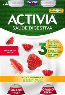 Iogurte Líquido Bífidus Morango Pack 4 Activia Danone