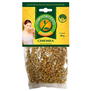Chá camomila, embalagem de 40g Cemporcento
